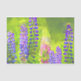 Lupine Schilderen Originele Wildflower Art Tissuepapier