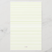 Lupine Wildbloemen Monogram Groene Linige Statione (Achterkant)