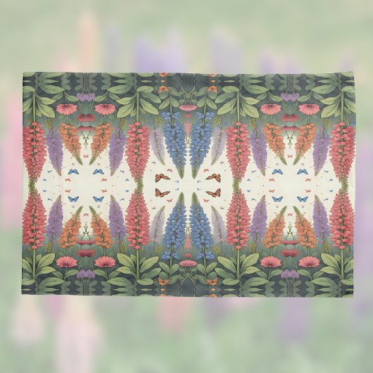 Lupinebloemen Vlinders bloempatroon Kussensloop