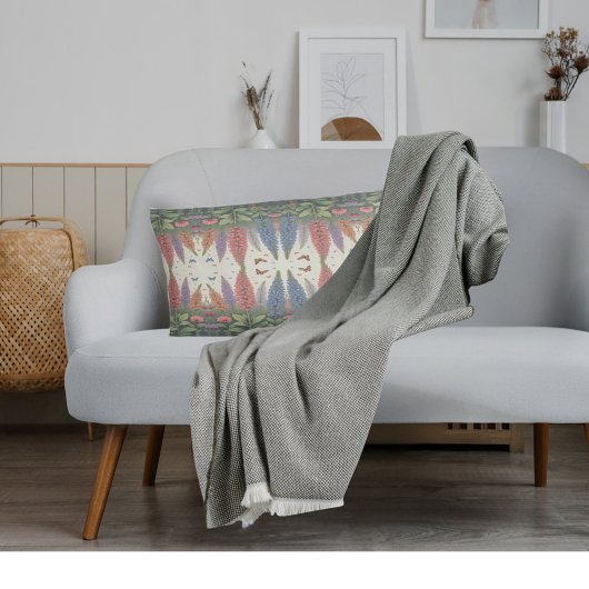 Lupinebloemen Vlinders bloempatroon Kussensloop