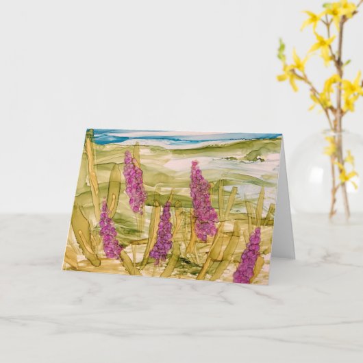 Lupinen in het wild kaart (Gele Bloem)