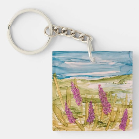 Lupinen in het wild sleutelhanger (voorkant)