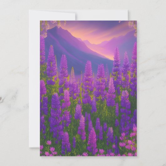 Lupines als verbeelding, geluk & nieuw begin kaart (Achterkant)