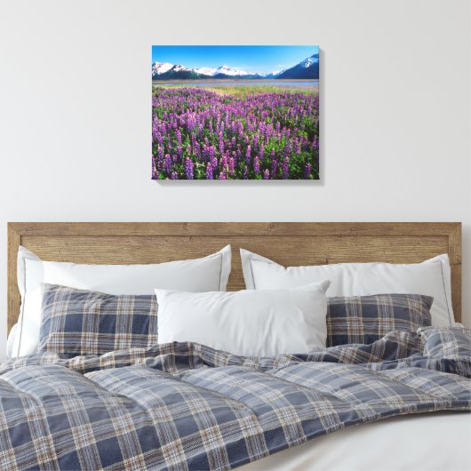 Lupines in Bloom | Keniaanse bergen, Alaska Canvas Afdruk (Insitu (Slaapkamer))