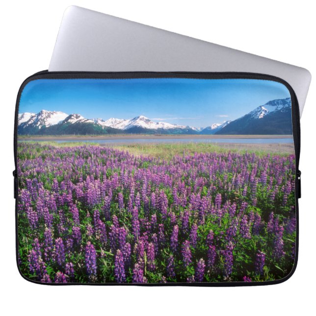 Lupines in Bloom | Keniaanse bergen, Alaska Laptop Sleeve (Voorkant)