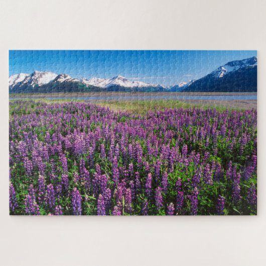 Lupines in Bloom | Keniaanse bergen, Alaska Legpuzzel (Horizontaal)
