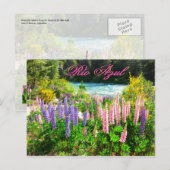 Lupines langs de Rio Azul, Argentinië Briefkaart (Voorkant / Achterkant)