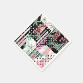 Lupines op een lappendeken zwarte en witte achterg servet (Hoek)