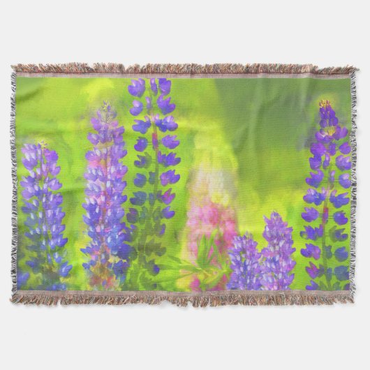 Lupineschildering - Oorspronkelijke blowerende kun Deken (Voorkant)