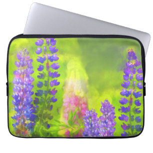 Lupineschildering - Oorspronkelijke blowerende kun Laptop Sleeve