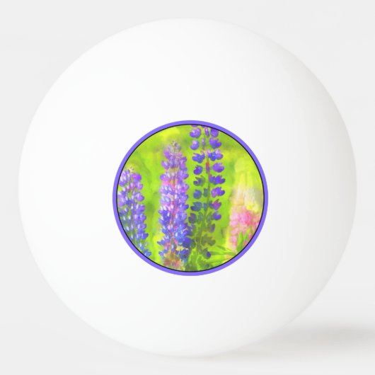 Lupineschildering - Oorspronkelijke blowerende kun Pingpongbal (Voorkant)