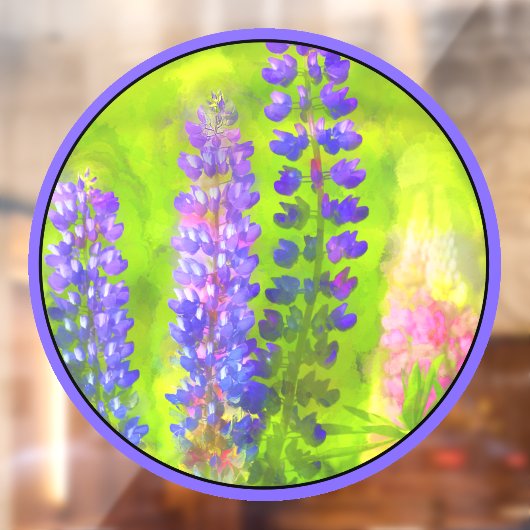 Lupineschildering - Oorspronkelijke blowerende kun Raamsticker (Vel 2)