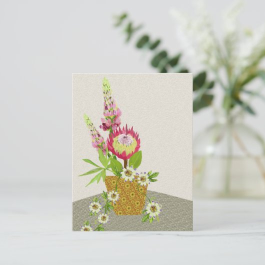 Lupinus, Passiebloem en Protea Briefkaart (Staand voorkant)