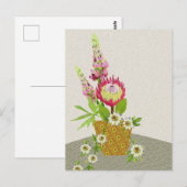 Lupinus, Passiebloem en Protea Briefkaart (Voorkant / Achterkant)