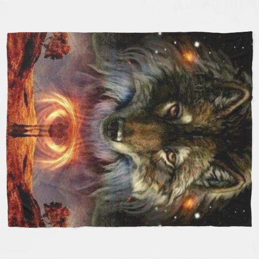 LUPIS (WOLF) FLEECE DEKEN (Voorkant (Horizontaal))