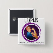 Lupus - Advocate, Educatie, Ondersteuning Vierkante Button 5,1 Cm (Voorkant /achterkant)