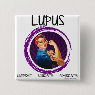 Lupus - Advocate, Educatie, Ondersteuning Vierkante Button 5,1 Cm