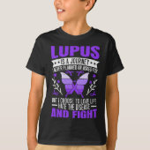 Lupus Awareness Butterfly Draag Paarse SLE Autoimm T-shirt (Voorkant)