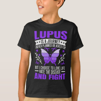 Lupus Awareness Butterfly Draag Paarse SLE Autoimm T-shirt