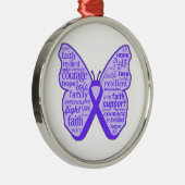 Lupus Awareness Butterfly Ribbon Metalen Ornament (Rechts)
