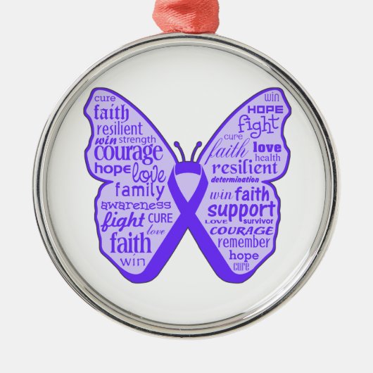 Lupus Awareness Butterfly Ribbon Metalen Ornament (Voorkant)