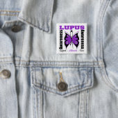 Lupus Awareness Butterfly Vierkante Button 5,1 Cm (In situ)