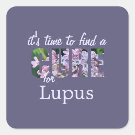 Lupus Awareness Cure / Lila Massief Paarse Custom Vierkante Sticker