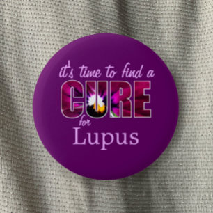 Lupus Awareness Cure / Lila Paarse aangepaste bloe Ronde Button 5,7 Cm