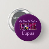 Lupus Awareness Cure / Lila Paarse aangepaste bloe Ronde Button 5,7 Cm (Voorkant /achterkant)