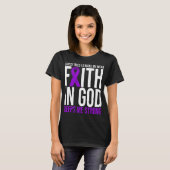 Lupus Awareness Faith God Survivor Paarse Ribbon T-shirt (Voorkant volledig)