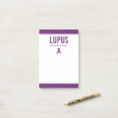Lupus Awareness Lint Paarse Post-it® Notes (Op bureau)