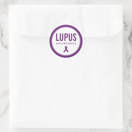 Lupus Awareness Lint Paarse Ronde Sticker (Tas)