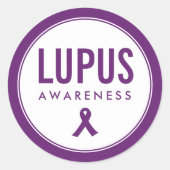 Lupus Awareness Lint Paarse Ronde Sticker (Voorkant)