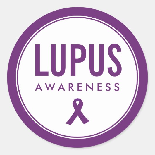 Lupus Awareness Lint Paarse Ronde Sticker (Voorkant)