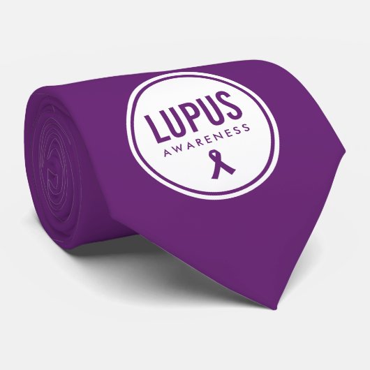 Lupus Awareness Lint Paarse Stropdas (Opgerold)