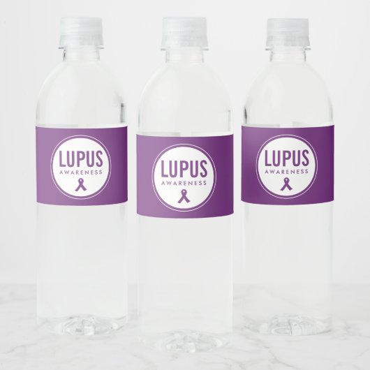 Lupus Awareness Lint Paarse Waterfles Etiket (Flessen)