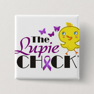 Lupus Awareness Lupie Chick Buttonnen Vierkante Button 5,1 Cm