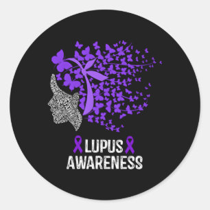 Lupus Awareness Lupus Paarse Butterflies Ronde Sticker