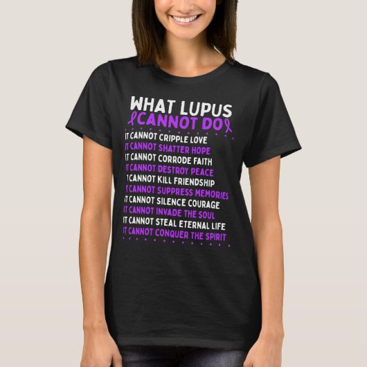 Lupus Awareness Lupus Warrior Ribbon T-shirt (Voorkant)