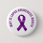 Lupus Awareness Maand / Paarse lint aangepaste tek Ronde Button 5,7 Cm (Voorkant)