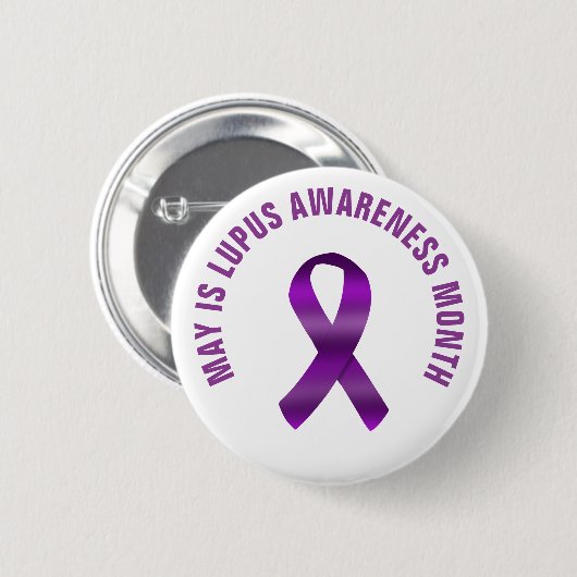 Lupus Awareness Maand / Paarse lint aangepaste tek Ronde Button 5,7 Cm (Voorkant /achterkant)