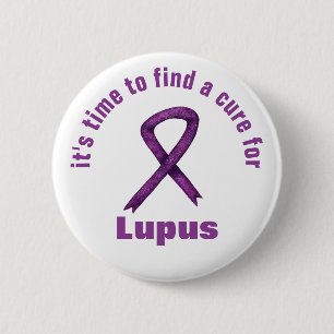 Lupus Awareness Maand / Paarse lint aangepaste tek Ronde Button 5,7 Cm
