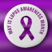Lupus Awareness Maand / Paarse lint aangepaste tek Ronde Button 5,7 Cm