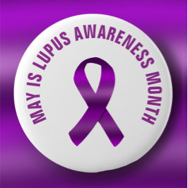 Lupus Awareness Maand / Paarse lint aangepaste tek Ronde Button 5,7 Cm