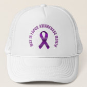 Lupus Awareness Maand / Paarse lint aangepaste tek Trucker Pet (Voorkant)