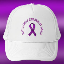 Lupus Awareness Maand / Paarse lint aangepaste tek Trucker Pet