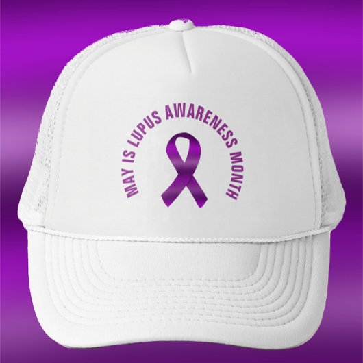 Lupus Awareness Maand / Paarse lint aangepaste tek Trucker Pet