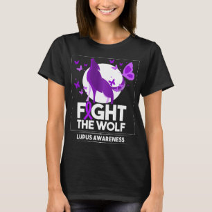 Lupus Awareness Month Fight the Wolf Paarse Ribbon T-shirt