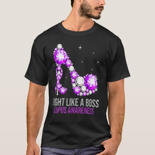 Lupus Awareness Month Heels Support Gezegden T-shirt (Voorkant)