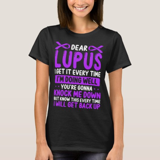 Lupus Awareness Month Lupus Purple Lupus Ribbon T-shirt (Voorkant)